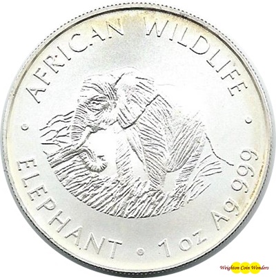 (image for) 2000 Zambia 1oz Silver ELEPHANT